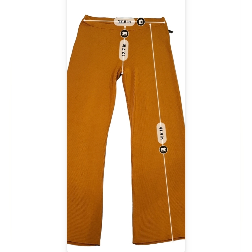BCBG Crop Top Pant Set Ribbed Pumpkin Spice XXL - Picture 8 of 11